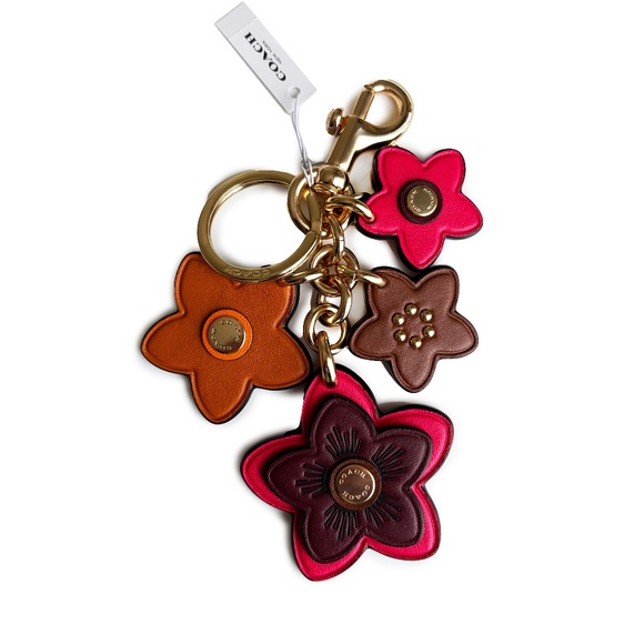 Coach Wildflower Mix Bag Charm Key Ring Multicolor NWT NOS - Picture 1 of 10